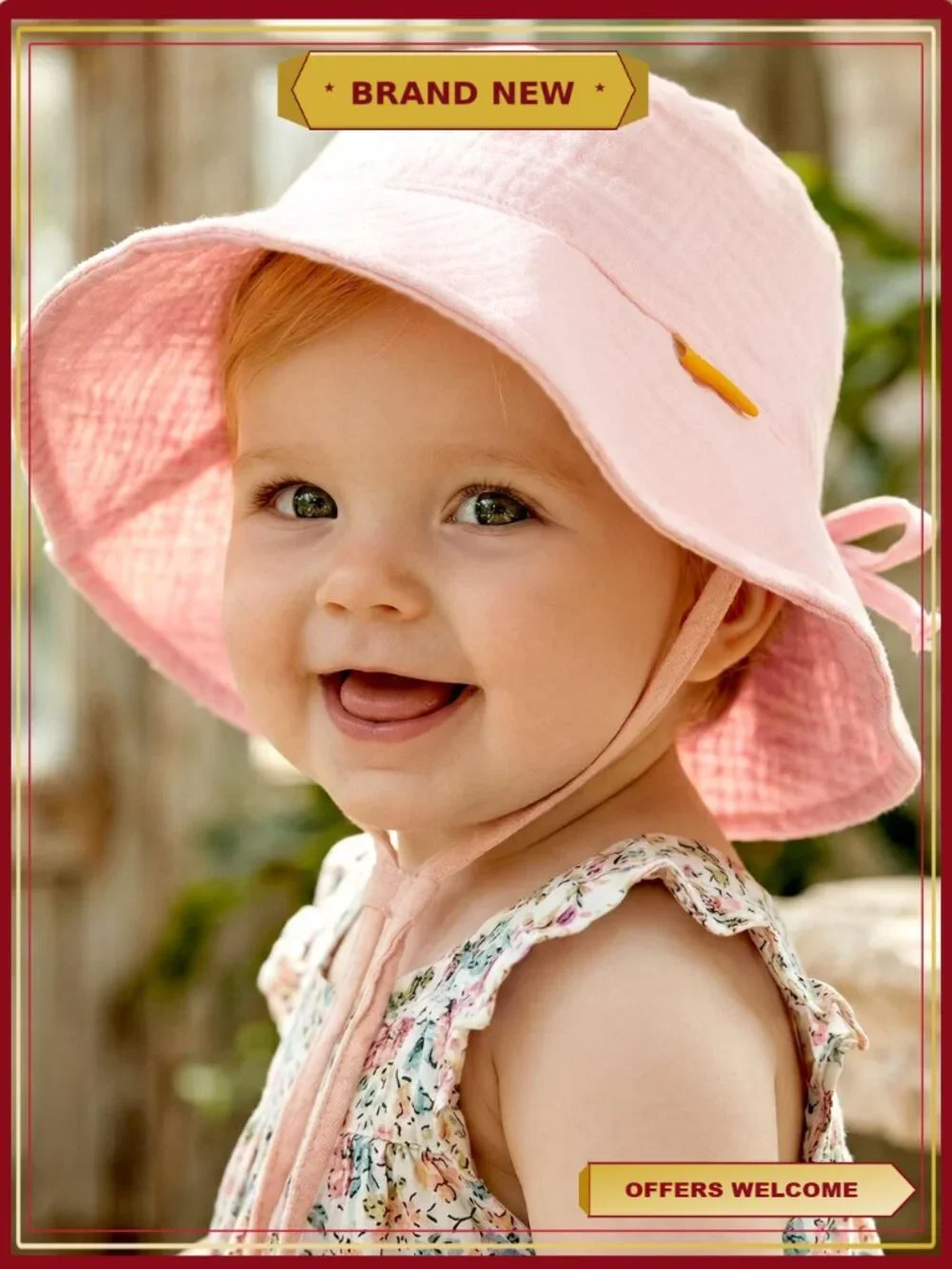 Muslin Cotton Baby Sun Hat UPF 50+ Wide Brim Bucket Hat